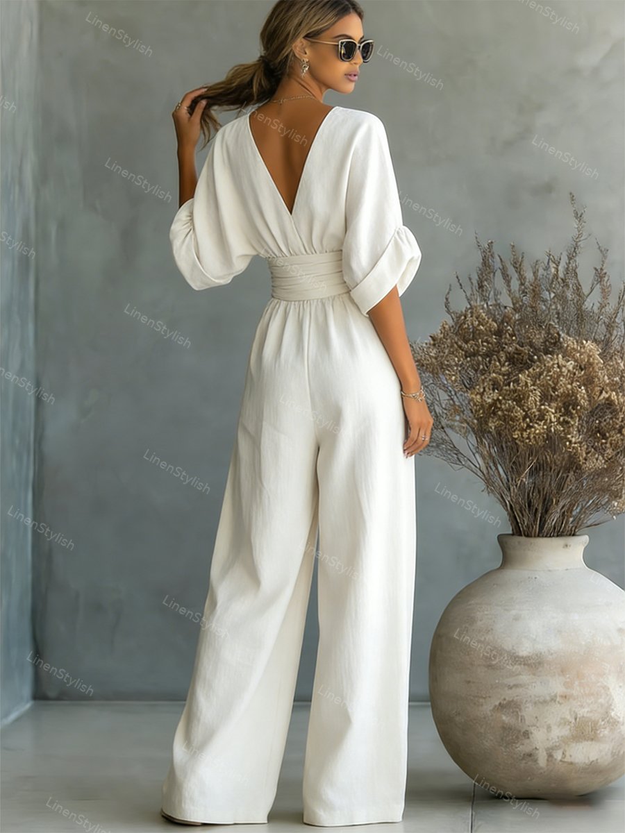 Maryam - Elegant Wrap Waist Jumpsuit