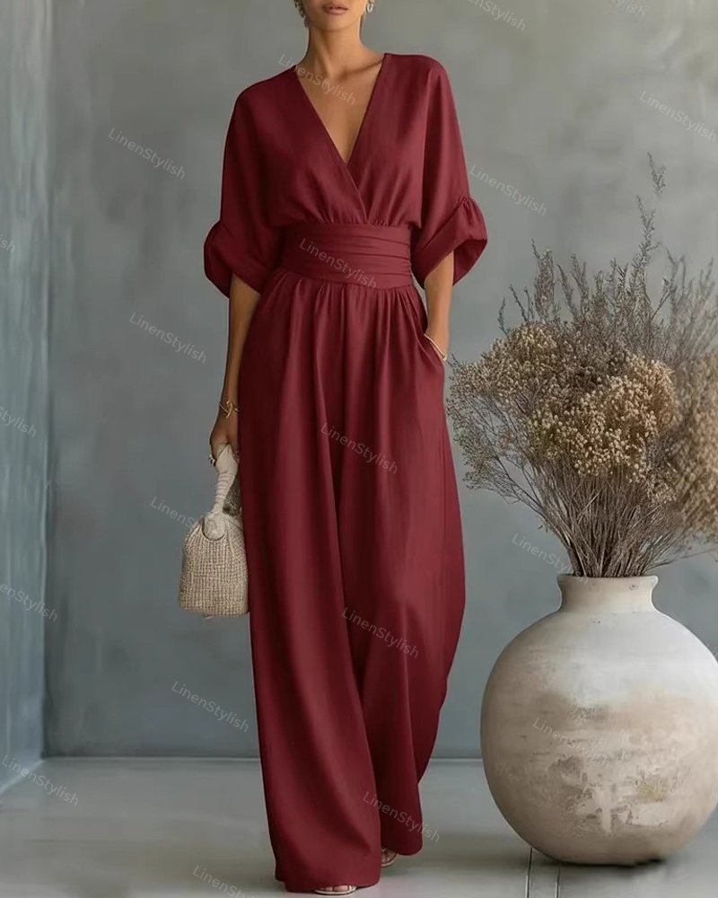 Maryam - Elegant Wrap Waist Jumpsuit