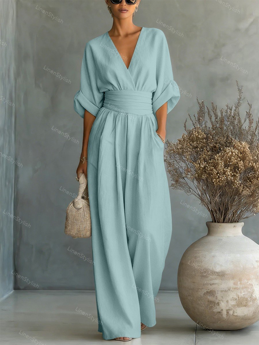 Maryam - Elegant Wrap Waist Jumpsuit
