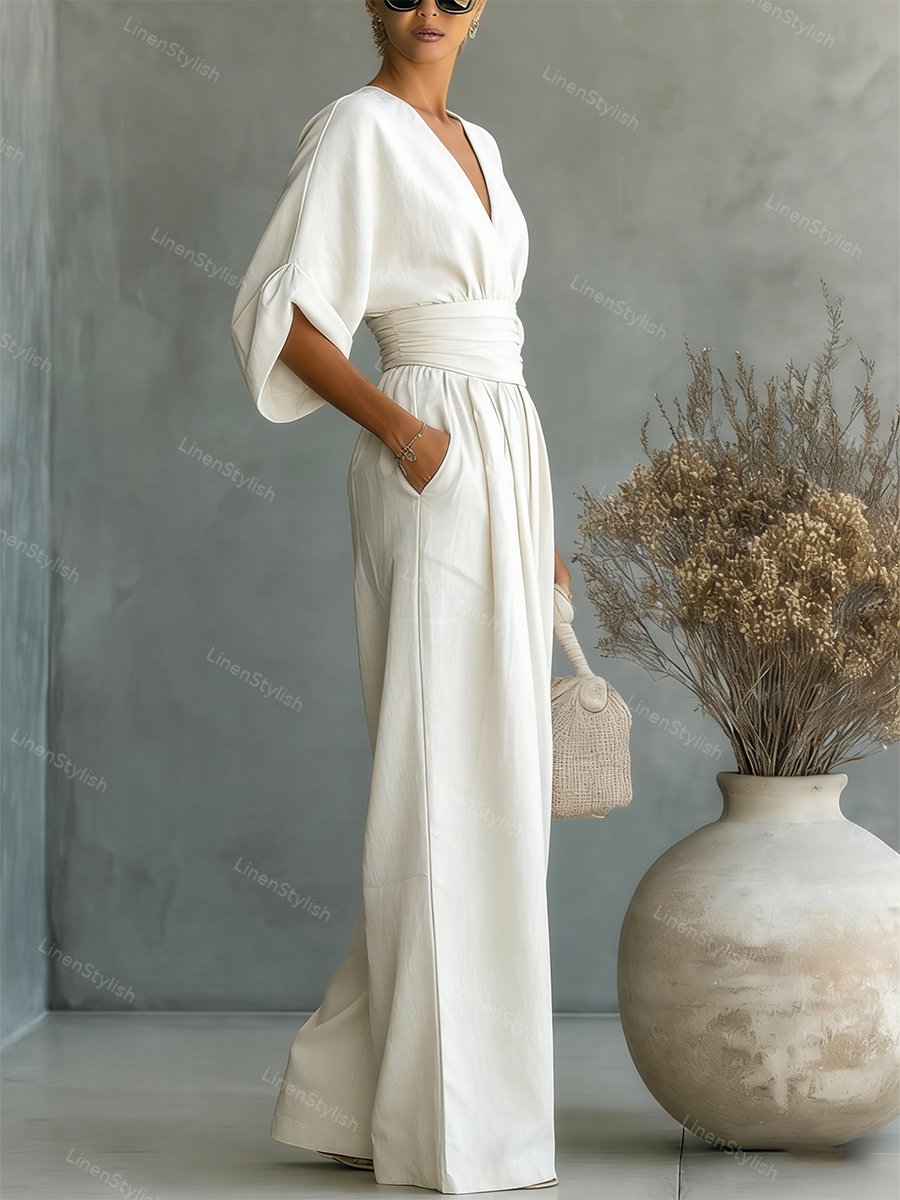 Maryam - Elegant Wrap Waist Jumpsuit