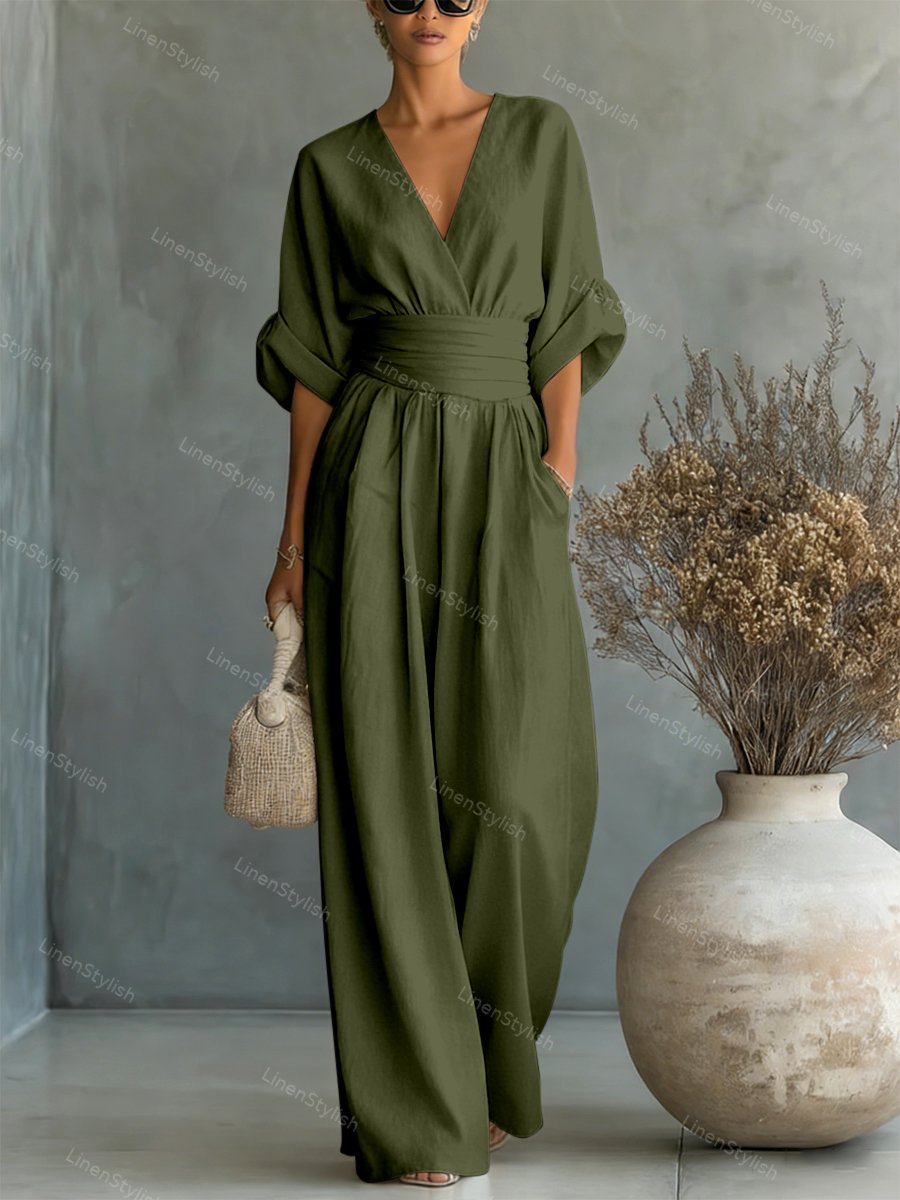 Maryam - Elegant Wrap Waist Jumpsuit