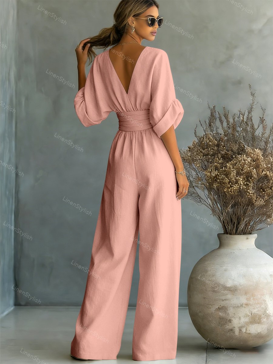 Maryam - Elegant Wrap Waist Jumpsuit