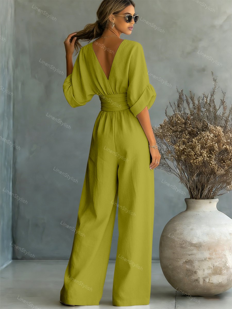 Maryam - Elegant Wrap Waist Jumpsuit