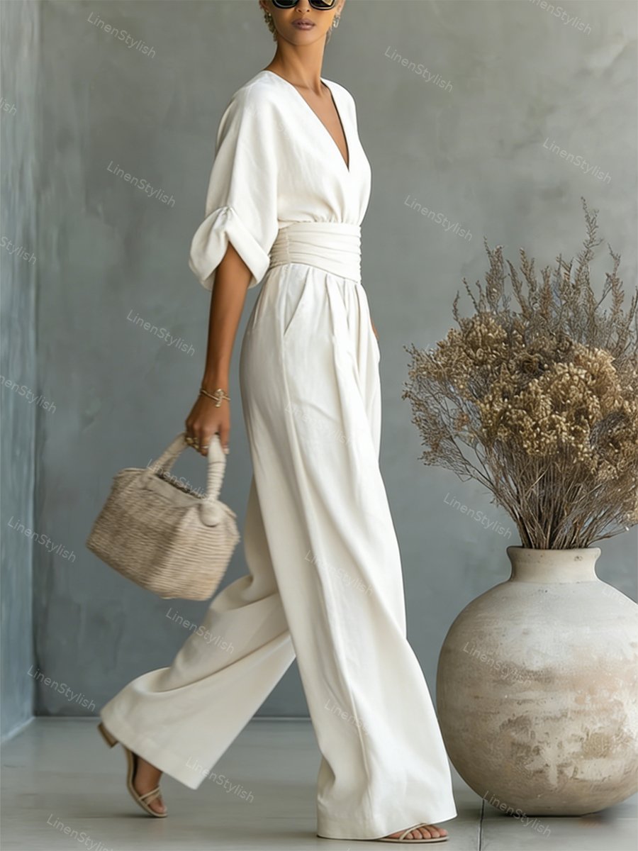 Maryam - Elegant Wrap Waist Jumpsuit