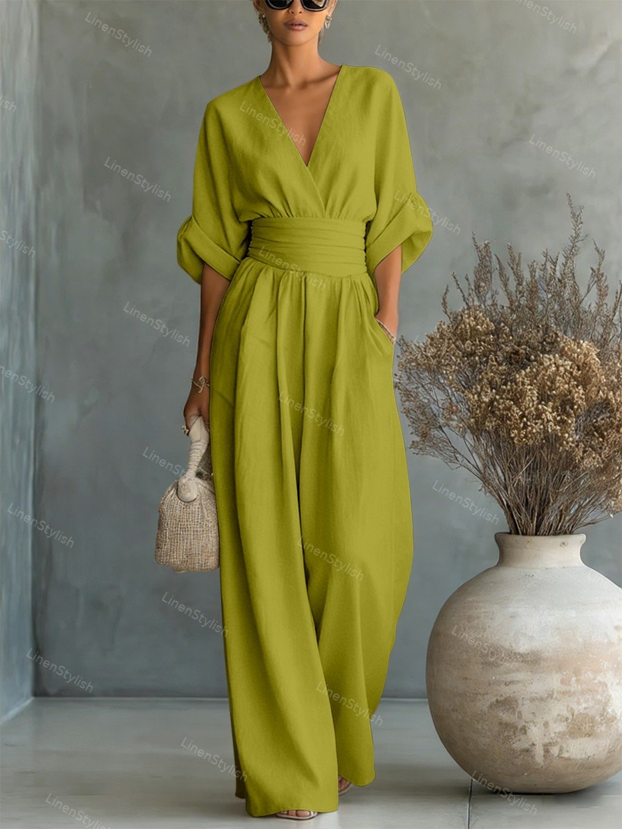 Maryam - Elegant Wrap Waist Jumpsuit