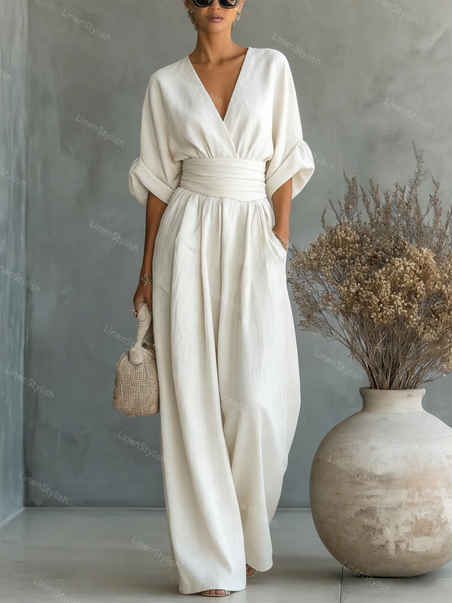 Maryam - Elegant Wrap Waist Jumpsuit